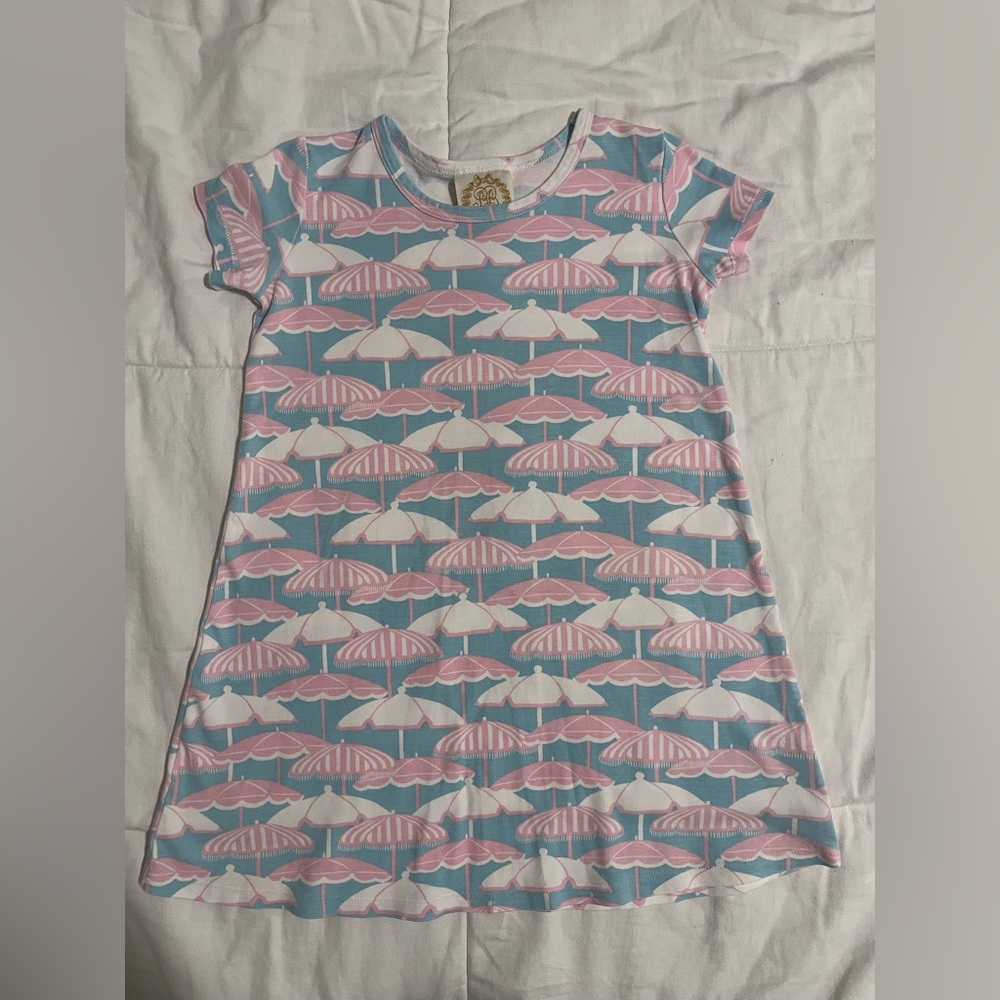 The Beaufort Bonnet Company Pink and Blue Umbrella Polly Play Dress